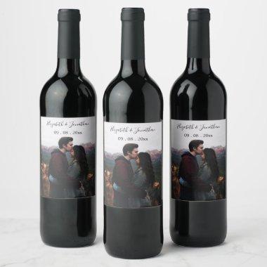 Personalized Photo Wedding Event Wine Label