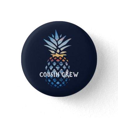 Personalized Tropical Sunset Pineapple Button