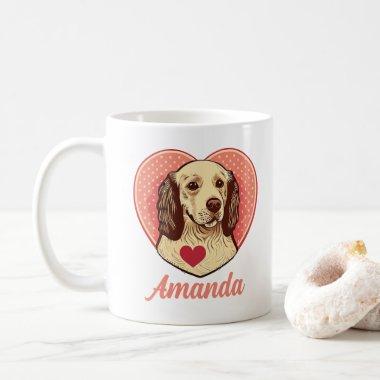 Personalized Valentine's Golden Retriever Dog Coffee Mug