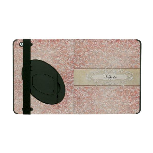 Personalized Vintage French Regency Lace Etched iPad Case