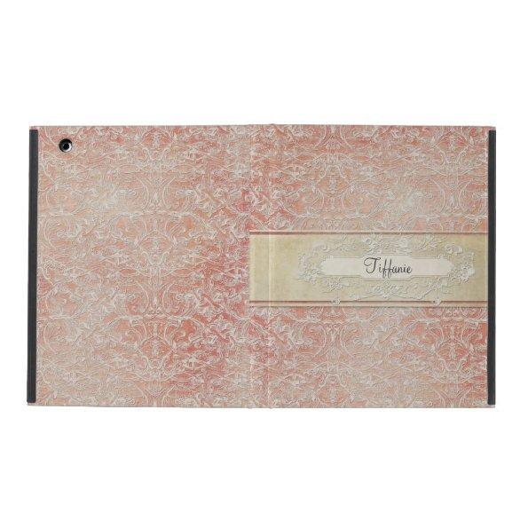 Personalized Vintage French Regency Lace Etched iPad Folio Case
