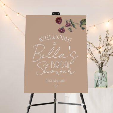 Personalized White Wedding Bridal Shower Taupe Foam Board