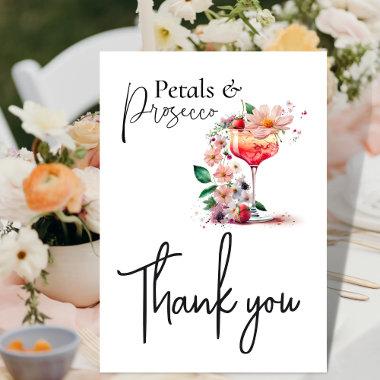 Petals and Prosecco Floral Bridal Shower Brunch Thank You Invitations