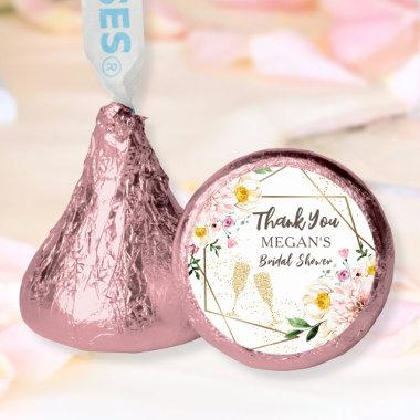 Petals & Prosecco | Pink Floral Gold Bridal Shower Hershey®'s Kisses®
