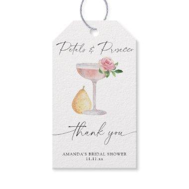 Petals & Prosecco - thank you bridal shower Gift Tags