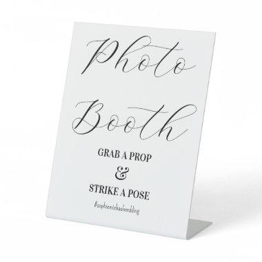 Photo Booth Black White Wedding  Pedestal Sign