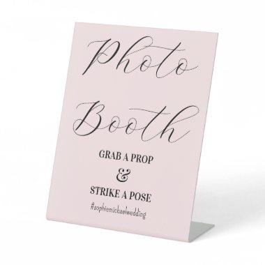 Photo Booth Wedding Blush Pink Pedestal Sign