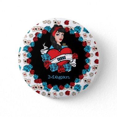Pin-up Girl Button