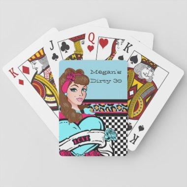 Pin-up Girl, Rock-A-Billy Party Playing Invitations