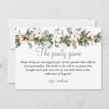Pine Winter Bridal Shower The panty game Invitations