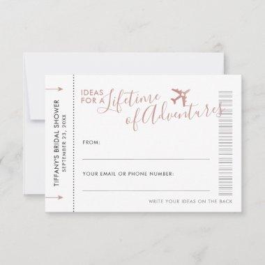 Pink Advice Card Bridal Shower Travel Date Night