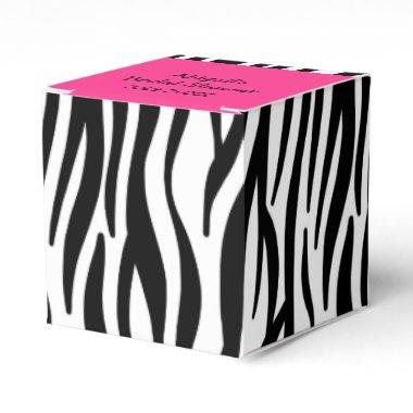 Pink and black Zebra Print Bridal Shower Favor Box