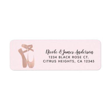 Pink Ballet Slippers Ballerina Rose Gold Dance Label