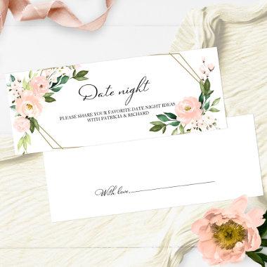 Pink Blush Floral Bridal Shower Date Night Invitations