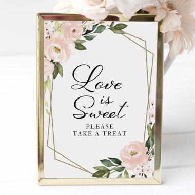 Pink Blush Floral Geometric Love Is Sweet Sign