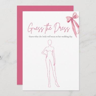 Pink Bow Guess The Dress Bridal Shower Game Invitations
