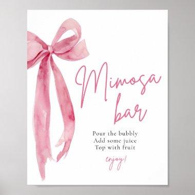 Pink Bow She's Tying the Knot Mimosa Bar Sign