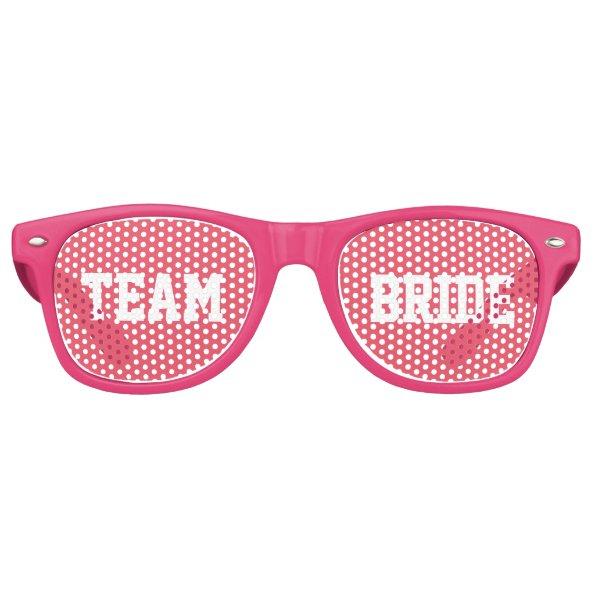 Pink Bridesmaid Team Bride Retro Sunglasses