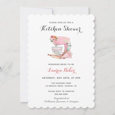 Pink Cake mixer Kitchen Bridal shower Invitations