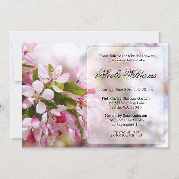 Pink Cherry Blossom Bridal Shower Invitations