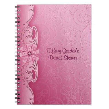 Pink Damask Bridal Shower Notebook