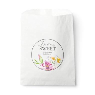 Pink Floral Bridal Shower Favor Bags