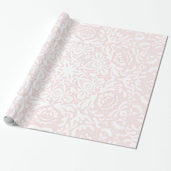 Pink Floral Lace Wrapping Paper