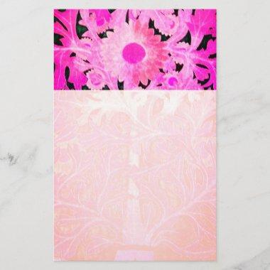 PINK FUCHSIA DAISY ,MARGUERITE Floral Stationery