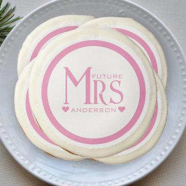 Pink Future Mrs Engagement Party Bridal Shower Sugar Cookie