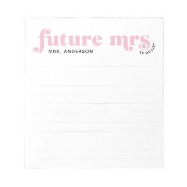 Pink Future Mrs. To Do List Vintage Typography Notepad