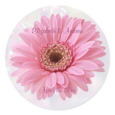 Pink Gerbera daisy Wedding Sticker