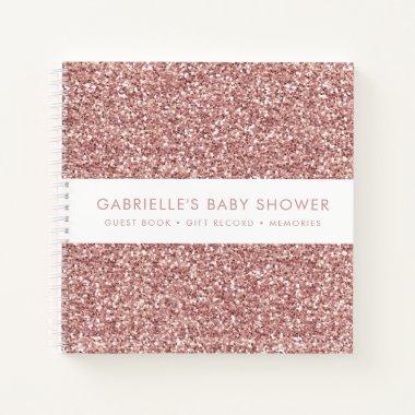Pink Glitter Baby Shower Gifts + Guestbook Notebook