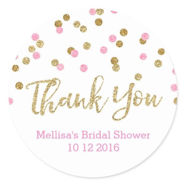 Pink Gold Confetti Bridal Shower Favor Tags