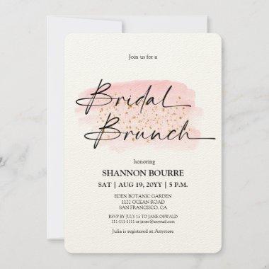 Pink Gold Elegant Bridal brunch Invitations