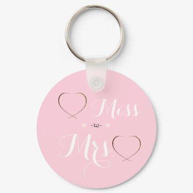 Pink Heart Bridal Shower Keychain