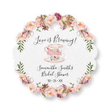 Pink Love is Brewing Tea Bridal Shower Favor Tags