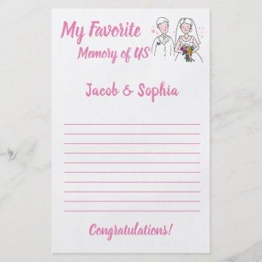 PINK LOVE MY MEMORY BRIDAL SHOWER GAME Invitations FLYER