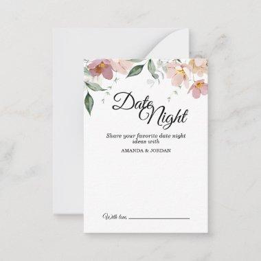 Pink Mauve Vintage Floral Date Night Idea Invitations