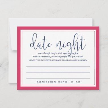 Pink & Navy Bridal Shower Date Night Invitations