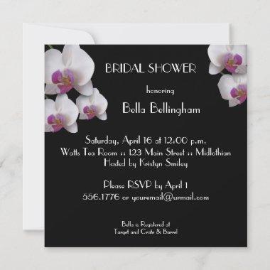 Pink Orchid Bridal Shower Invitations