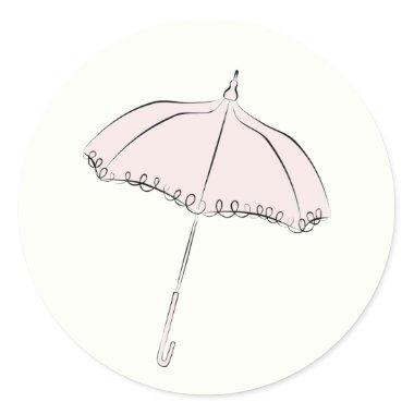 Pink Parasol Classic Round Sticker