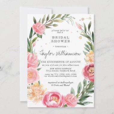 Pink Peonies | Floral Bridal Shower Invitations