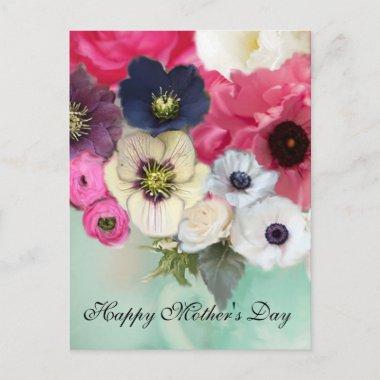 PINK ROSES AND ANEMONE FLOWERS MOTHER'S DAY POSTInvitations