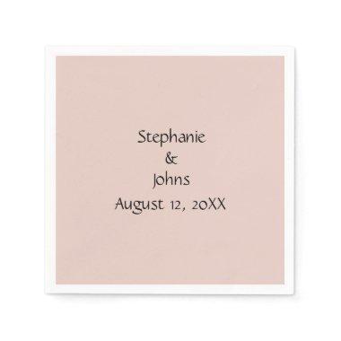 Pink Salt Wedding Plain Custom Couple Name Trendy Napkins