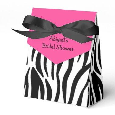 Pink Zebra Print Bridal Shower Personalized Favor Box