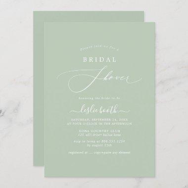 PixDezines DIY Colors Celadon Green Bridal Shower Invitations