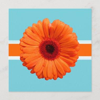 PixDezines Gerbera, orange/diy background colors Invitations