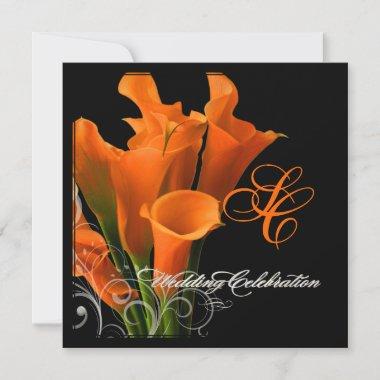 PixDezines orange calla lily/DIY background color Invitations