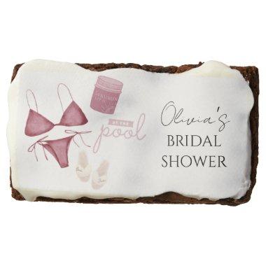 Pool day bridal shower brownie