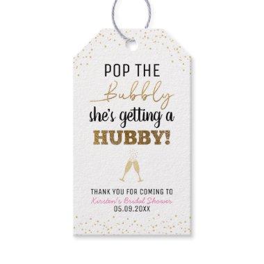 Pop the Bubbly, Hubby Bridal Shower Thank You Gift Tags